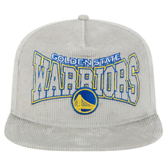 Golden State Warriors Throwback Corduroy Golfer Snapback Hat for sale Gray | New Era Lifestyle