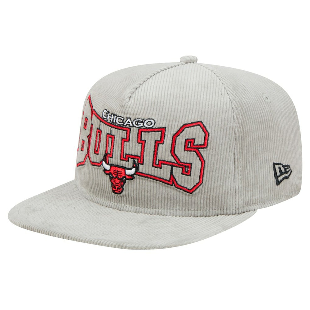 Chicago Bulls Throwback Corduroy Golfer Snapback Hat Gray | New Era