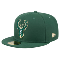 Milwaukee Bucks Throwback Pennant 59FIFTY Fitted Hat Hunter Green | New Era Near Me