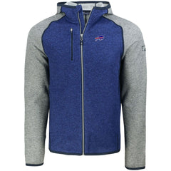Buffalo Bills Cutter & Buck Mainsail Full-Zip Hooded Jacket Heather Royal