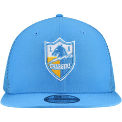Los Angeles Chargers New Era Throwback Main Trucker 9FIFTY Snapback Hat Powder Blue