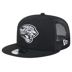 New Era Jacksonville Jaguars Black Main Trucker 9FIFTY Snapback Hat
