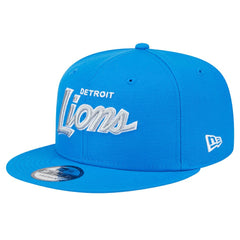 Detroit Lions New Era Main Script 9FIFTY Snapback Hat Blue