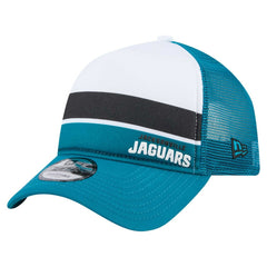 Jacksonville Jaguars New Era Youth Sport Night Color Block 9FORTY A-Frame Trucker Adjustable Hat Teal