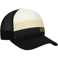 New Orleans Saints New Era Youth Sport Night Color Block 9FORTY A-Frame Trucker Adjustable Hat Black