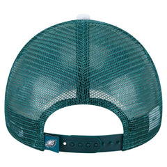 Philadelphia Eagles New Era Youth Sport Night Color Block 9FORTY A-Frame Trucker Adjustable Hat Midnight Green