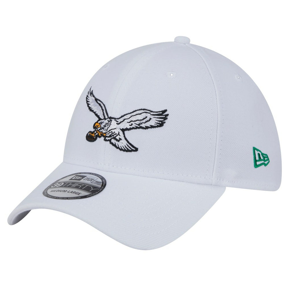 Philadelphia Eagles New Era Throwback 39THIRTY Flex Hat White