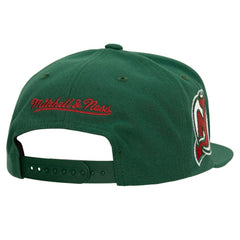 New Jersey Devils Mitchell & Ness Retro Script Colorblock Snapback Hat - Green - NHL 201141491