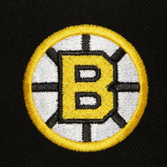 Boston Bruins Mitchell & Ness Retro Script Colorblock Snapback Hat - Black - NHL 201141493