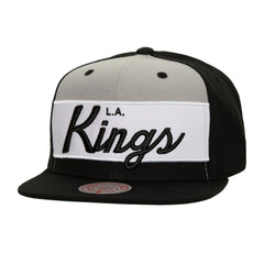 Los Angeles Kings Mitchell & Ness Retro Script Colorblock Snapback Hat - Black - NHL 201141494