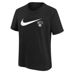 Brooklyn Nets Youth Swoosh T-Shirt Black | Nike