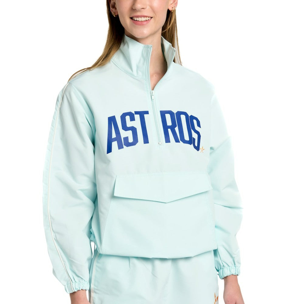 Houston Astros Lusso Women's Parker Half-Zip Jacket - Light Blue - MLB Online