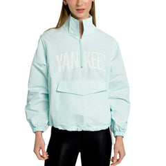 New York Yankees Lusso Women's Parker Half-Zip Jacket - Light Blue - MLB on Sale