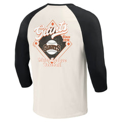 San Francisco Giants Darius Rucker Collection by Fanatics Cooperstown Collection Raglan 3/4-Sleeve T-Shirt - Black/White - Fanatics Lifestyle