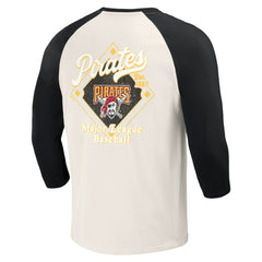 Pittsburgh Pirates Darius Rucker Collection by Fanatics Cooperstown Collection Raglan 3/4-Sleeve T-Shirt - Black/White - Fanatics Discount