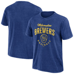 Milwaukee Brewers Darius Rucker Collection by Fanatics Cooperstown Collection Washed T-Shirt - Heather Royal - Fanatics Sale