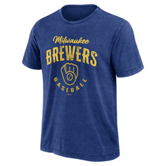 Milwaukee Brewers Darius Rucker Collection by Fanatics Cooperstown Collection Washed T-Shirt - Heather Royal - Fanatics Sale