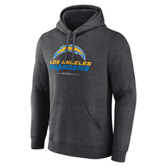 Los Angeles Chargers Team Lockup Pullover Hoodie Charcoal