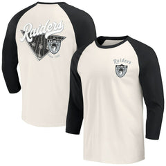 Fanatics Las Vegas Raiders Darius Rucker Collection Raglan 3/4 Sleeve T-Shirt Black/White