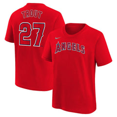 Mike Trout Los Angeles Angels Nike Youth Name & Number T-Shirt - Red - Nike Online