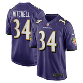 Nike Keaton Mitchell Baltimore Ravens Game Jersey Purple