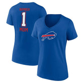 Fanatics Buffalo Bills Women's Plus Size Mother's Day #1 Mom V-Neck T-Shirt Royal