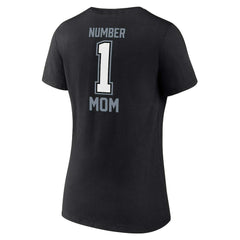 Fanatics Las Vegas Raiders Women's Plus Size Mother's Day #1 Mom V-Neck T-Shirt Black