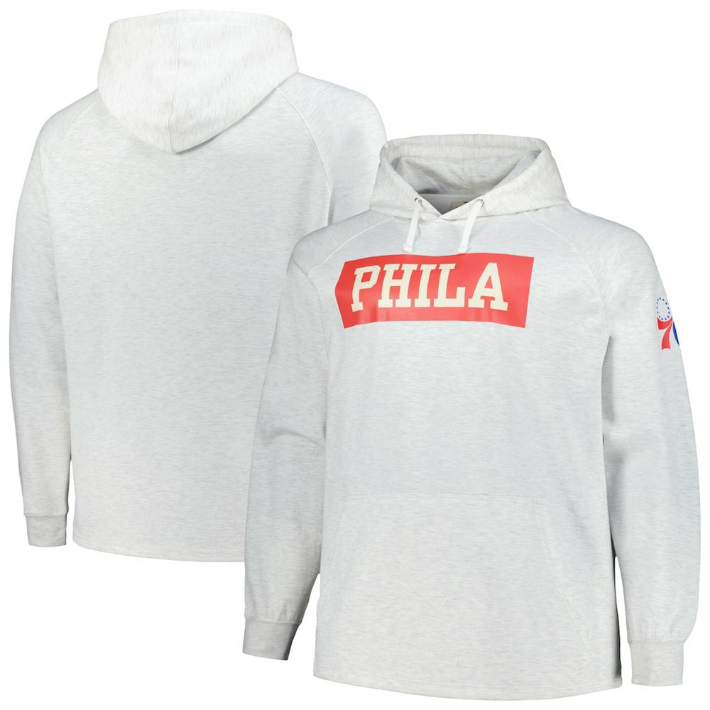 Philadelphia 76ers Big & Tall Raglan Tri-Blend Pullover Hoodie Ash | Fanatics outlet
