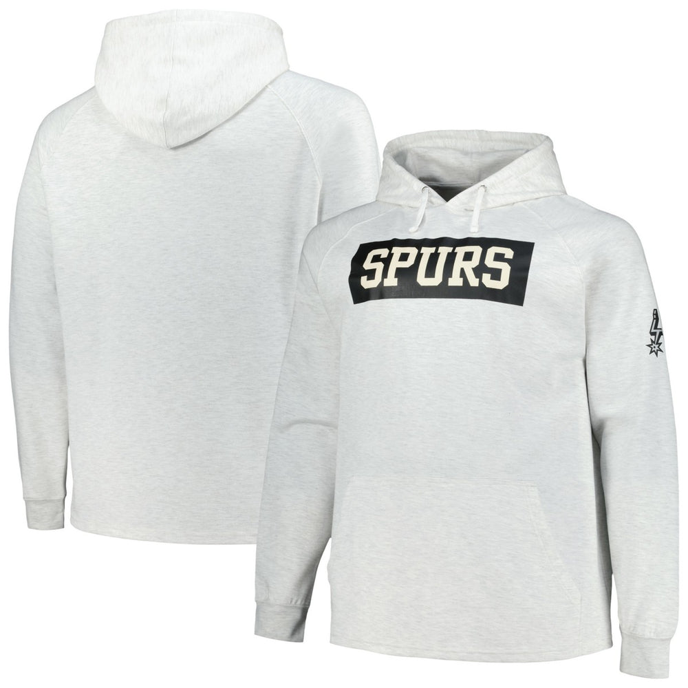 San Antonio Spurs Big & Tall Raglan Tri-Blend Pullover Hoodie Ash | Fanatics Lifestyle