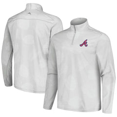 Atlanta Braves Tommy Bahama Delray Frond IslandZone Half-Zip Jacket - Gray - MLB Discount