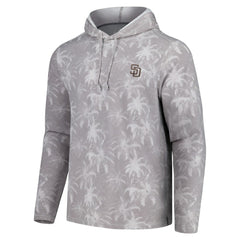 San Diego Padres Tommy Bahama Palm Frenzy Hoodie Long Sleeve T-Shirt - Gray - MLB Discount
