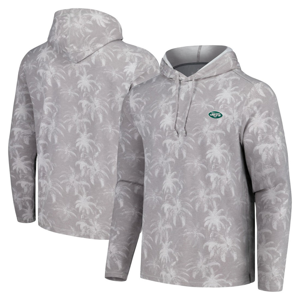 New York Jets Palm Frenzy Hoodie Long Sleeve T-Shirt Gray