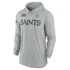 Nike New Orleans Saints 2024 Salute to Service Lightweight Dri-FIT Long Sleeve Hoodie T-Shirt Gray