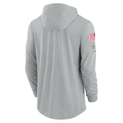 Nike New Orleans Saints 2024 Salute to Service Lightweight Dri-FIT Long Sleeve Hoodie T-Shirt Gray