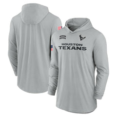 Nike Houston Texans 2024 Salute to Service Lightweight Dri-FIT Long Sleeve Hoodie T-Shirt Gray