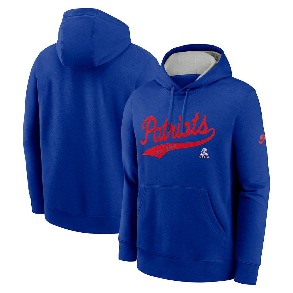 Nike New England Patriots Rewind Club Logo Pullover Hoodie Royal