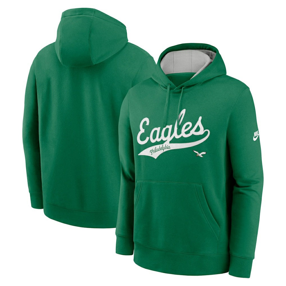 Nike Philadelphia Eagles Rewind Club Logo Pullover Hoodie Kelly Green