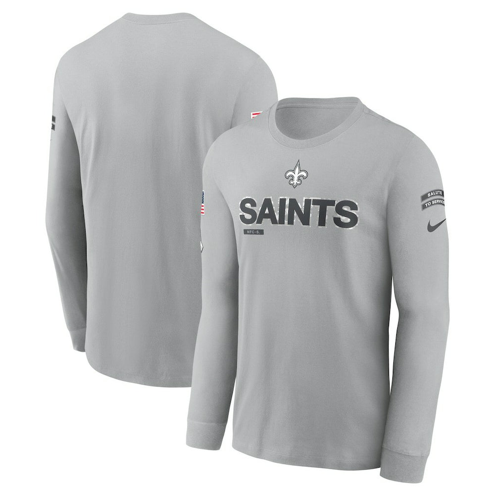 Nike New Orleans Saints 2024 Salute To Service Long Sleeve T-Shirt Gray