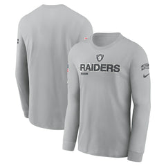 Nike Las Vegas Raiders 2024 Salute To Service Long Sleeve T-Shirt Gray