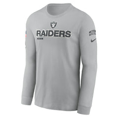 Nike Las Vegas Raiders 2024 Salute To Service Long Sleeve T-Shirt Gray