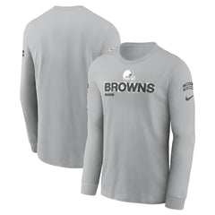 Nike Cleveland Browns 2024 Salute To Service Long Sleeve T-Shirt Gray