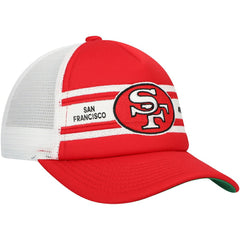 Mitchell & Ness San Francisco 49ers Youth Stripe Trucker Adjustable Hat Scarlet
