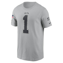 Nike Ahmad Sauce Gardner New York Jets 2024 Salute To Service Name & Number T-Shirt Gray