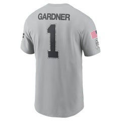 Nike Ahmad Sauce Gardner New York Jets 2024 Salute To Service Name & Number T-Shirt Gray