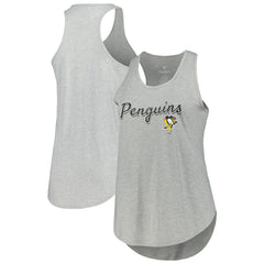 Pittsburgh Penguins Fanatics Women's Plus Size Racerback Tank Top - Heather Gray - NHL 201173340
