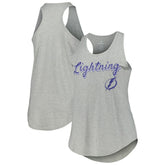 Tampa Bay Lightning Fanatics Women's Plus Size Racerback Tank Top - Heather Gray - NHL 201173341
