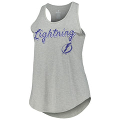 Tampa Bay Lightning Fanatics Women's Plus Size Racerback Tank Top - Heather Gray - NHL 201173341