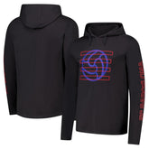 Barcelona Wordmark Long Sleeve Hoodie T-Shirt- Charcoal