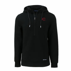 Cincinnati Reds Cutter & Buck City Connect Roam Eco Recycled Half-Zip Pullover Hoodie - Black - MLB Discount