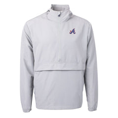 Atlanta Braves Cutter & Buck City Connect Charter Eco Recycled Half-Zip Anorak Jacket - Gray - MLB Lifestyle